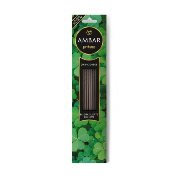Incienso Buena Suerte: Varillas perfumadas con aceites naturales AMBAR