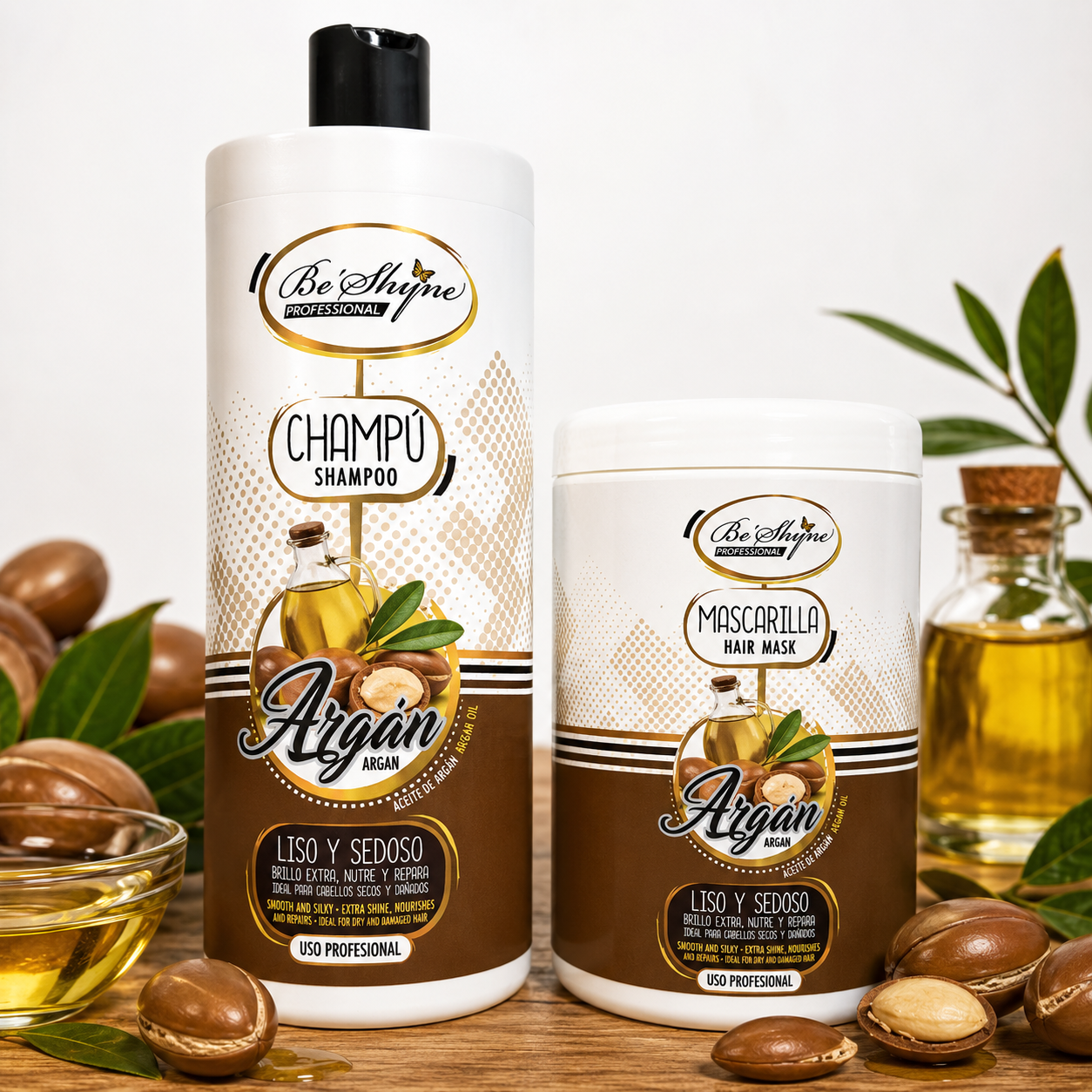 Pack Champú + Mascarilla Be'Shyne Argán