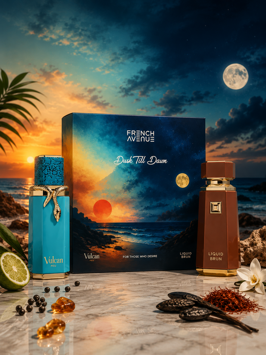 Dusk Till Dawn – Vulcan Feu + Liquid Brun French Avenue