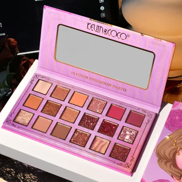 Paleta de sombras de ojos Glamour Roses de 18 colores Kevin&Coco - Imagen 2