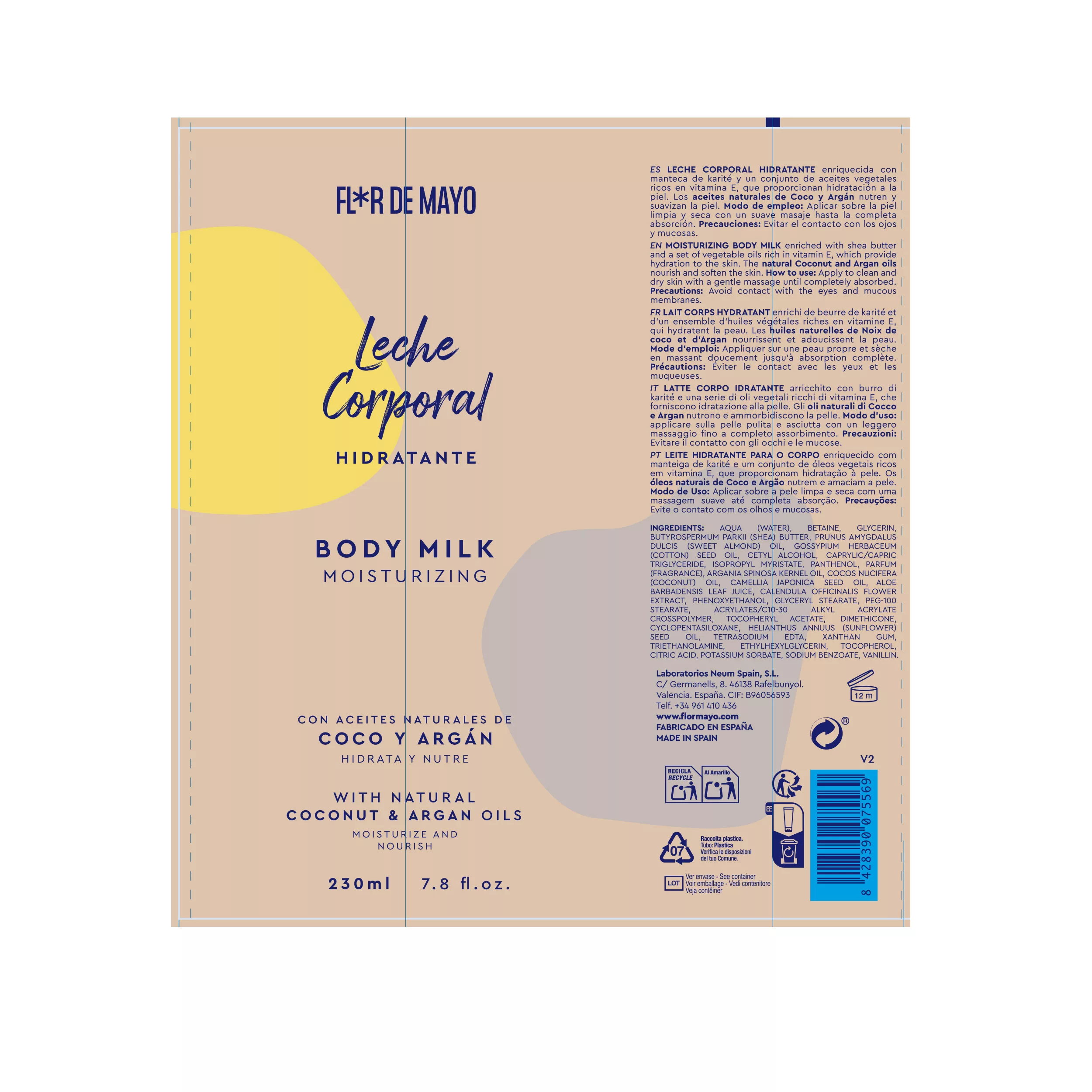 Flor de Mayo Leche Corporal Argán y Coco - Imagen 2